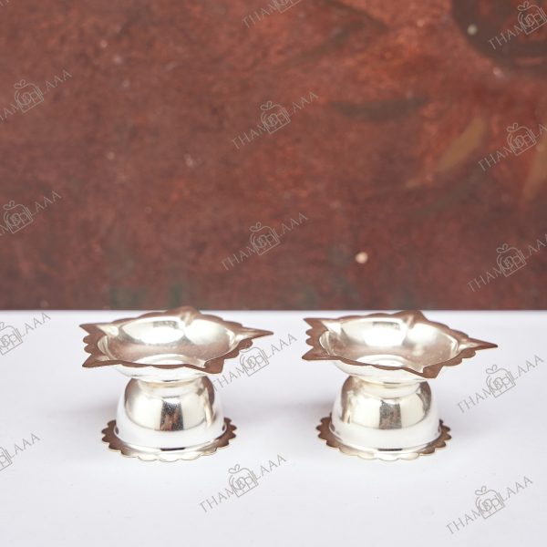 German silver diya set