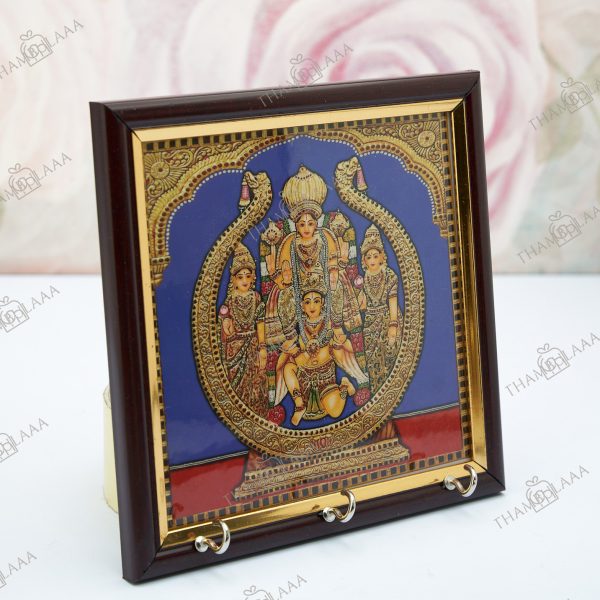 Tanjore art Printed Perumal Garudan Key hanger