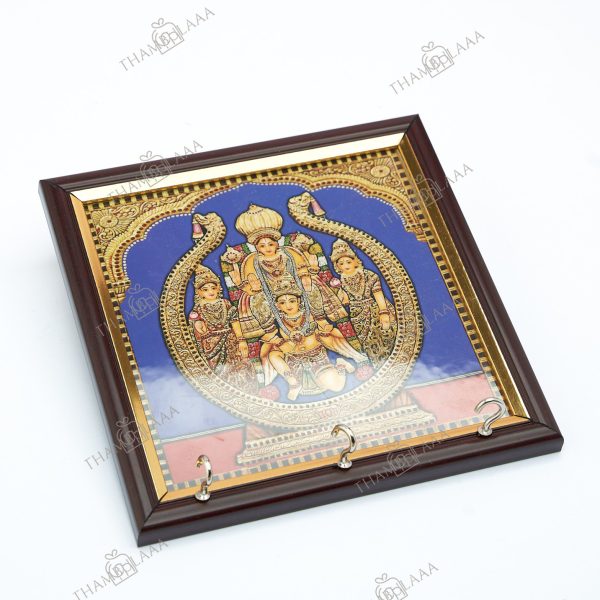 Tanjore art Printed Perumal Garudan Key hanger