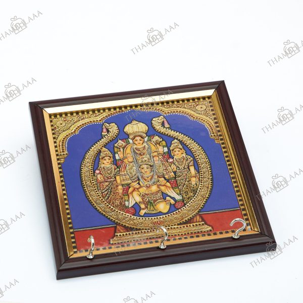 Tanjore art Printed Perumal Garudan Key hanger