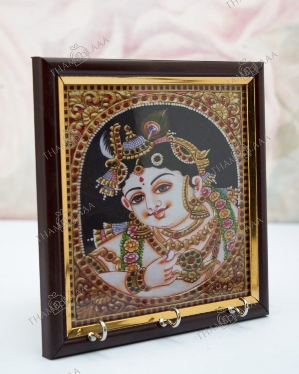 Tanjore art Printed Krishna Key hanger