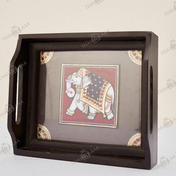 Original Tanjore art Elephant Tray