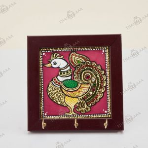 Original Tanjore art peacock key holder