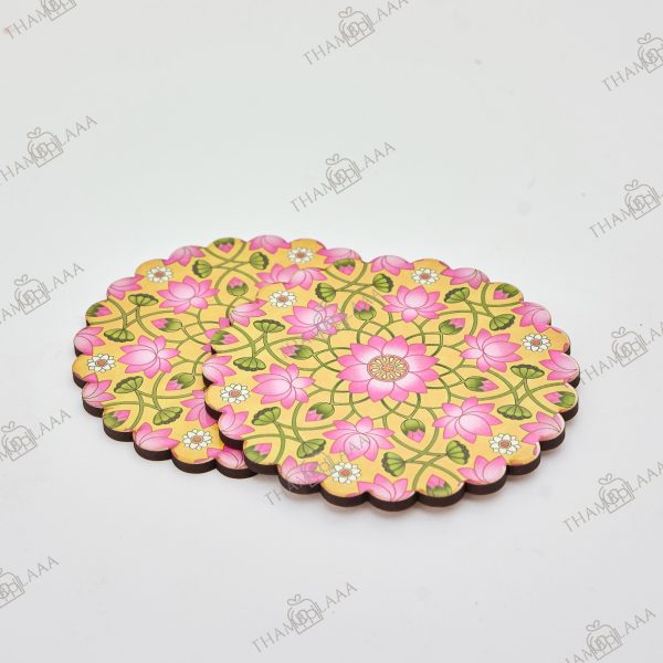 MDF wooden coaster set of 2 pcs