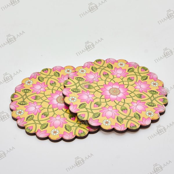 MDF wooden coaster set of 2 pcs