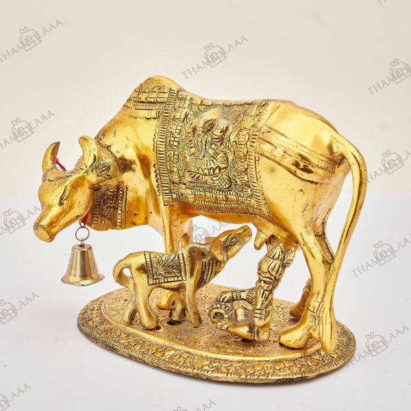 Golden metal cow & Calf