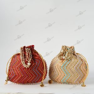 Embroidery sequin wavey potli bag