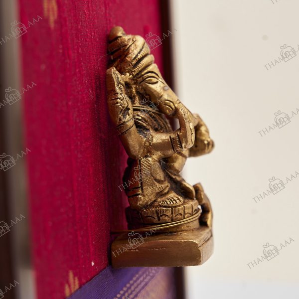 Brass Ganesh with Silk Frame