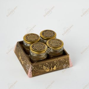 4 Nuts jar with tray set