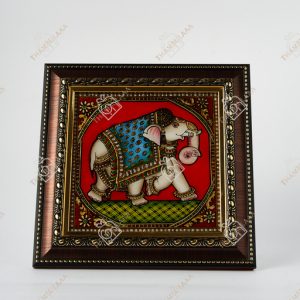 Reverse glass painting elephant frame