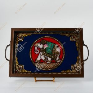 Reverse Glass painting Elephant Tray