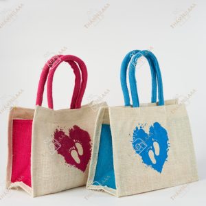 Baby foot print jute bag