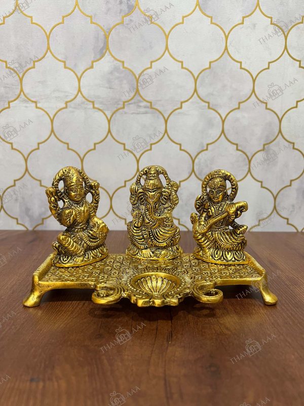 Lakshmi Ganesh Saraswathi Diya Stand