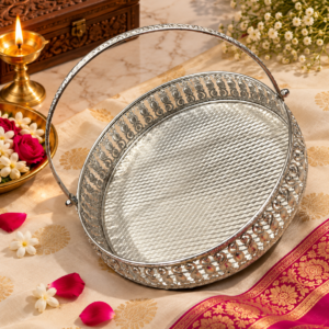 SILVER METAL BASKET -  10 INCH