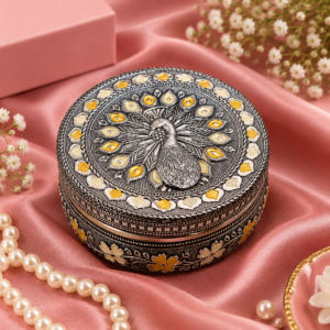 OXIDISE PEACOCK MINAKARI STEEL BOX 5 INCH